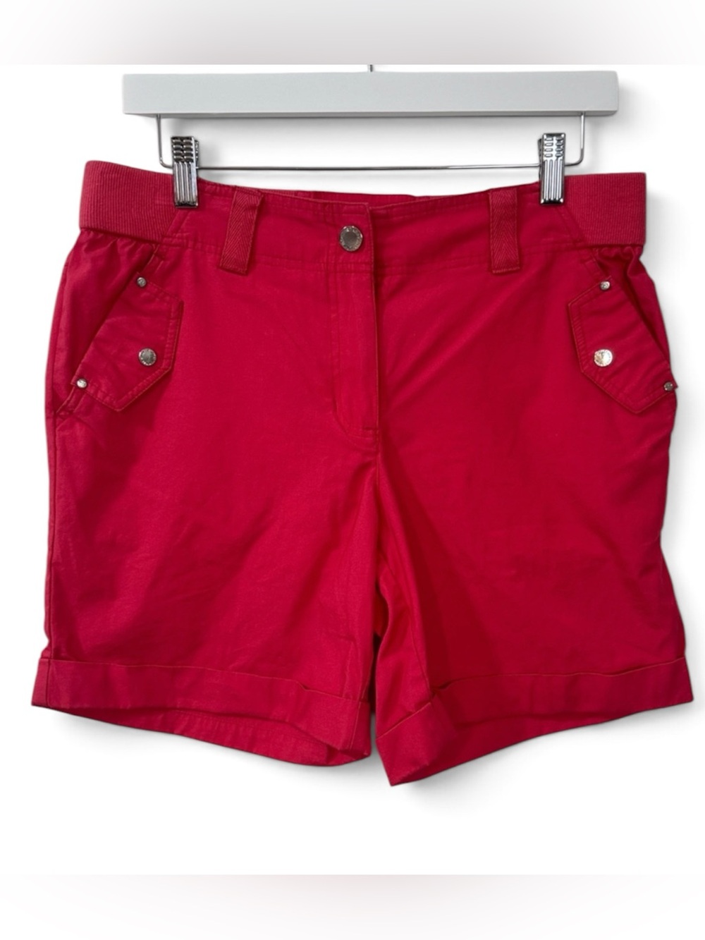 Jones New York Women’s Watermelon Colored Casual Cotton 6-Pocket Shorts - Size 6